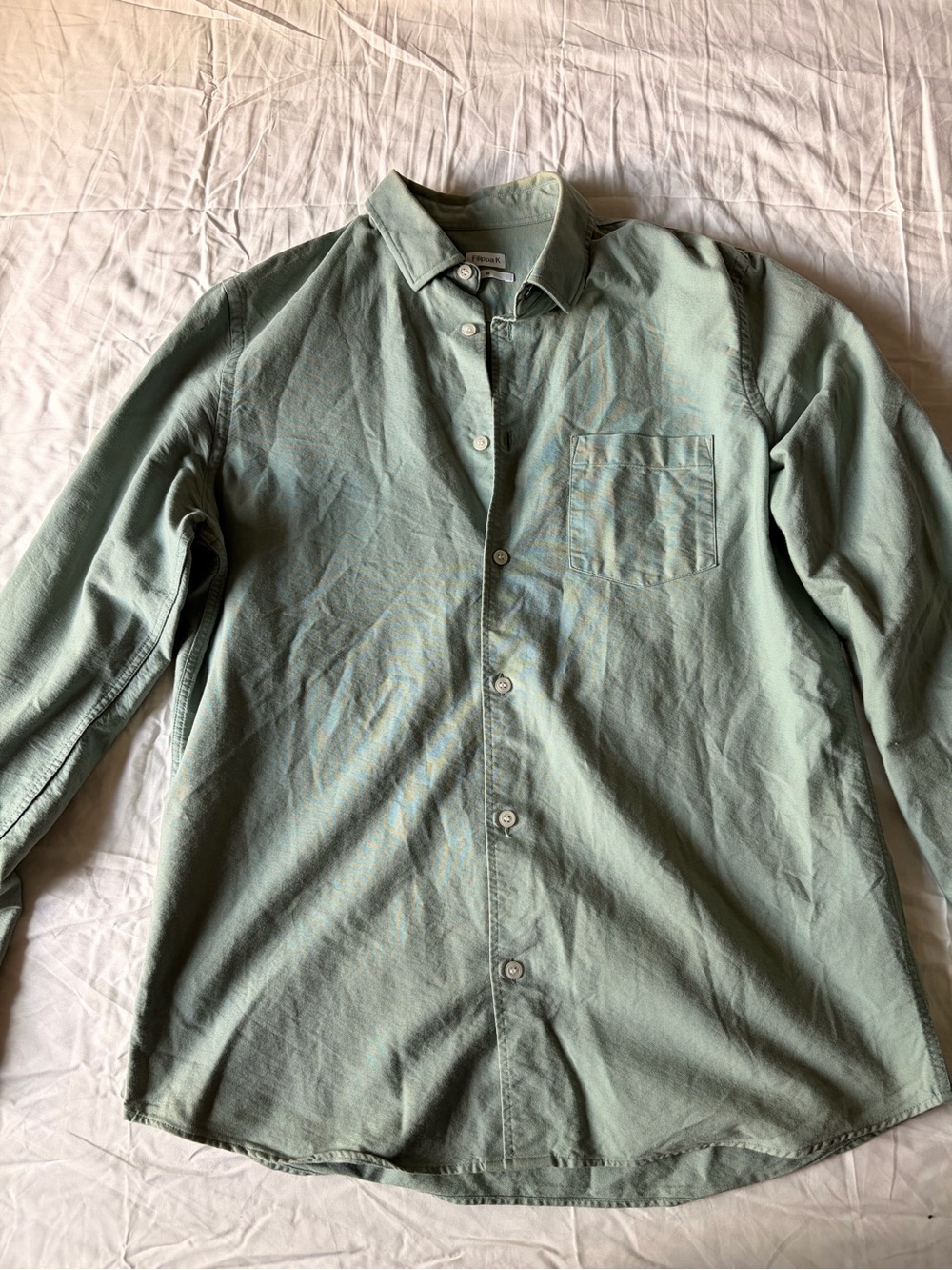 Men's Casual Sage Green Button-Down Shirt